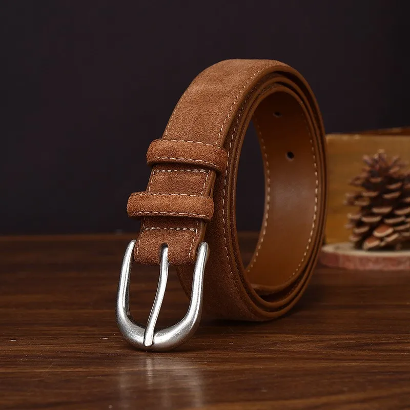 Fashionable simple and high-end leather belt versatile for women casual light luxury