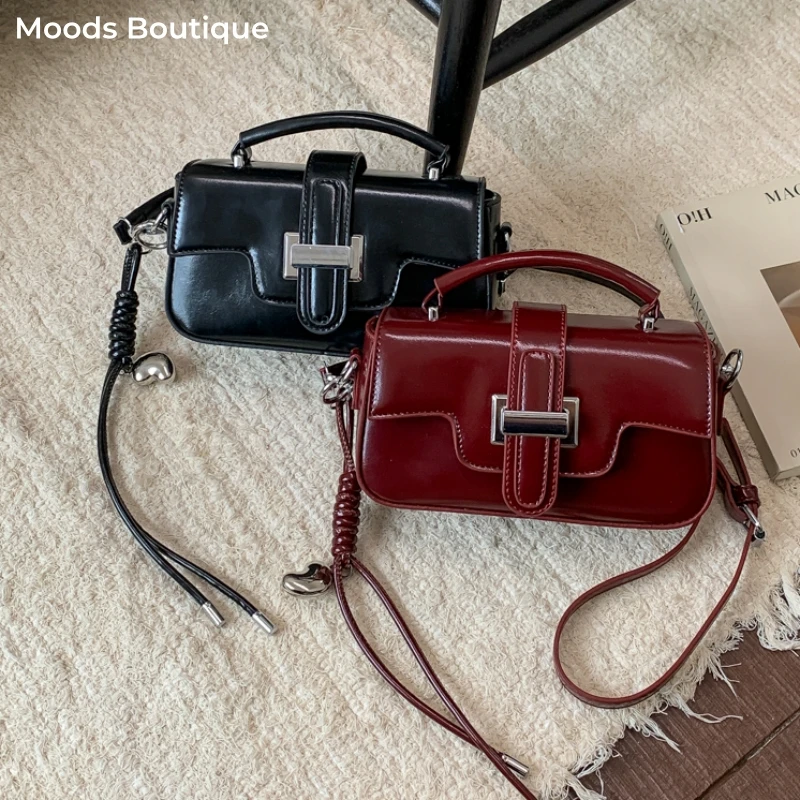 

MOODS Flap Mini Square Cross Body Bags For Women Soild Color Shoulder Satchel Messenger Bag 2025 Latest Luxury Designer Handbags