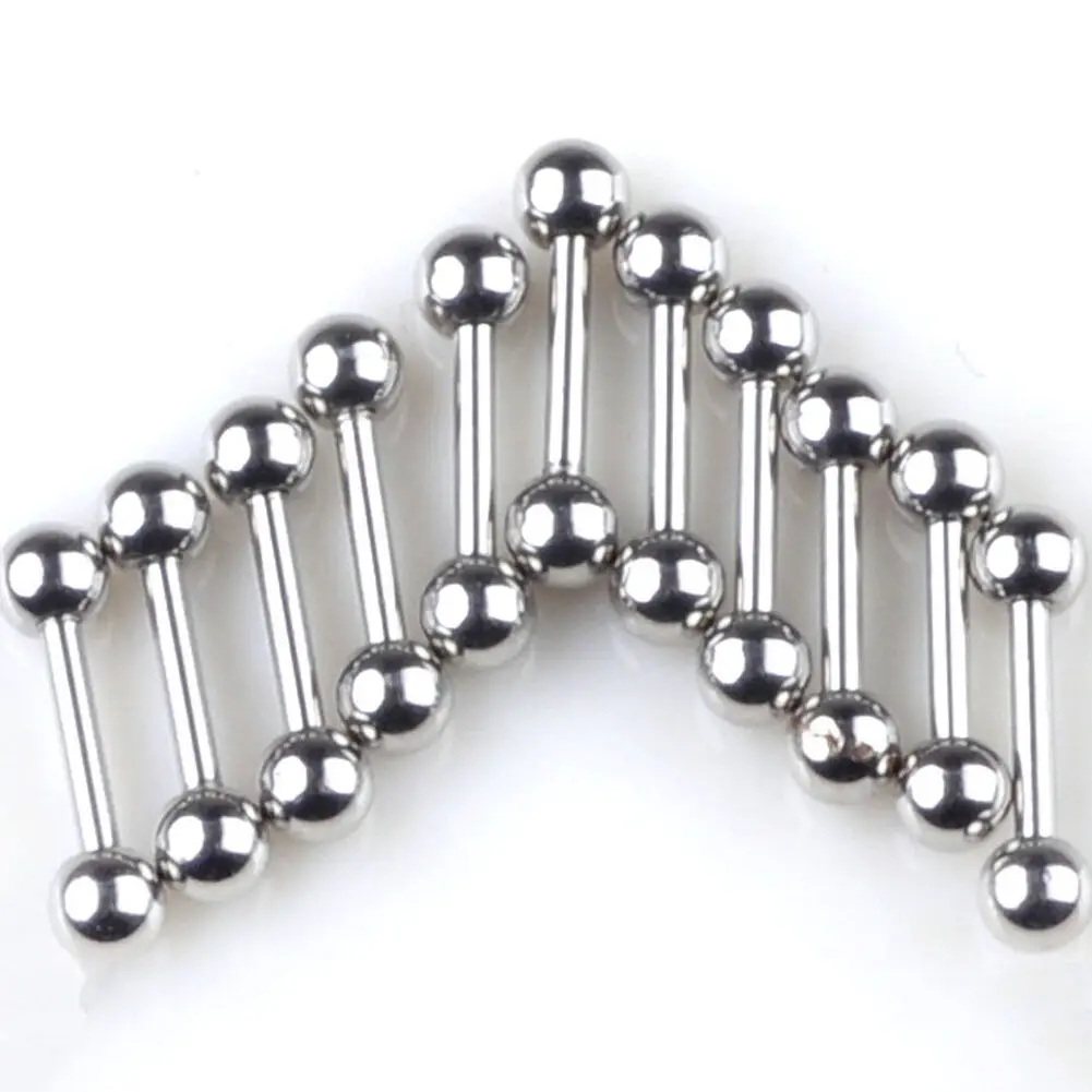 20pcs Premium Steel Barbell Tongue Tounge Nipple Ear Ring Bar Barbell Body Piercing Jewelry Bar Ring Tongue Ear Nipple Hot