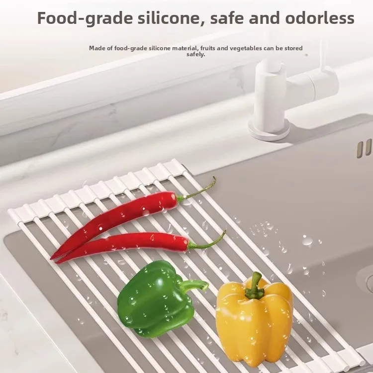 Preferred kitchen drain rack, sink foldable sink dishwasher dish rack, silicone drain basket rack