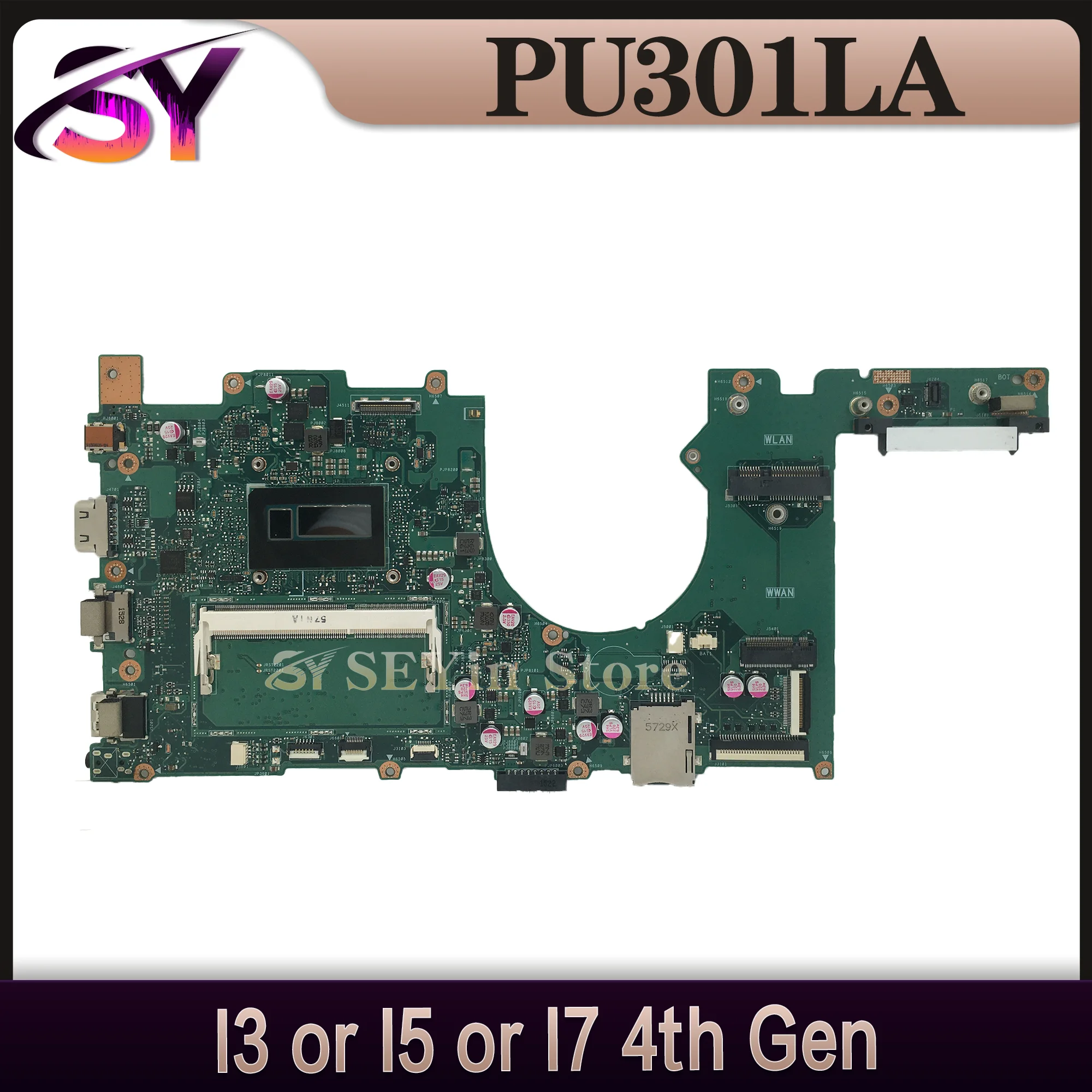 

PU301LA Mainboard For ASUS PRO ESSENTIAL PU301L Pro301LA E301LA Laptop Motherboard I3 I5 I7 4th Gen DDR3L