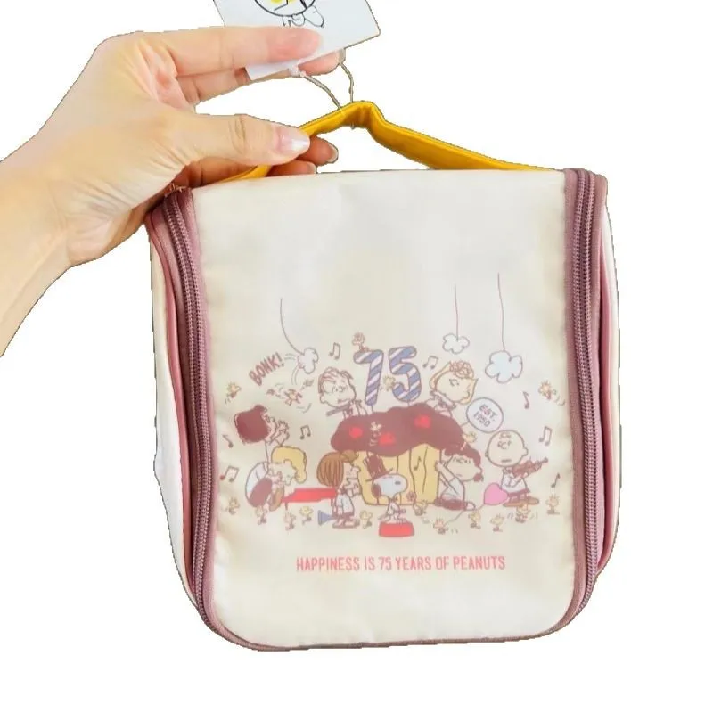 

Kawaii Snoopy Travel Large Capacity Hanging Makeup Bag Anime Cartoon Cute Portable Household Washroom Storage Bag Girls Gifts