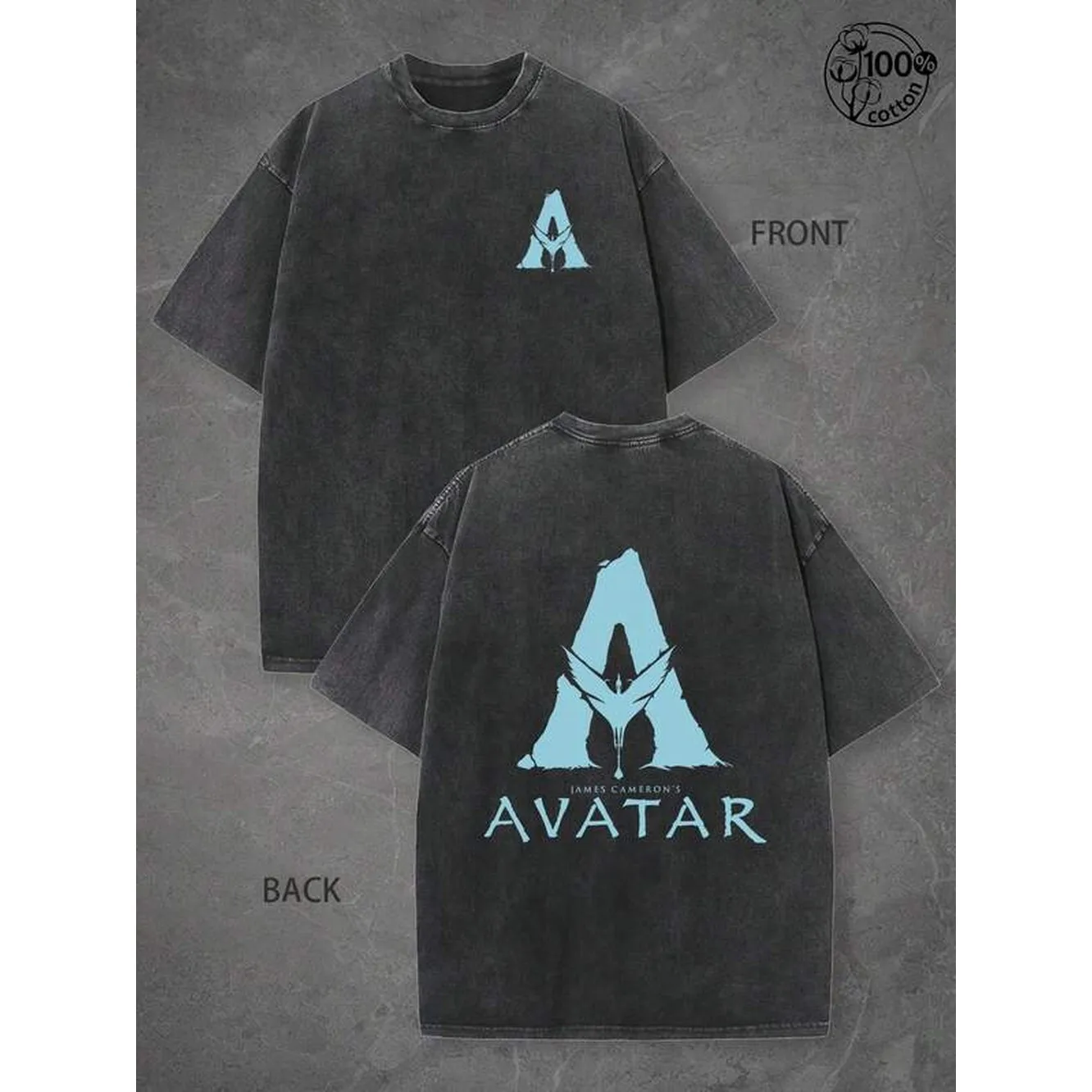 Artistic Avatars Na'vi Silhouette Graphic T-Shirt,Mens Holiday Clothes,Streetwear Fan Gatherings,Couple Matching Outfit,Avatars Daily Wear;Gifts