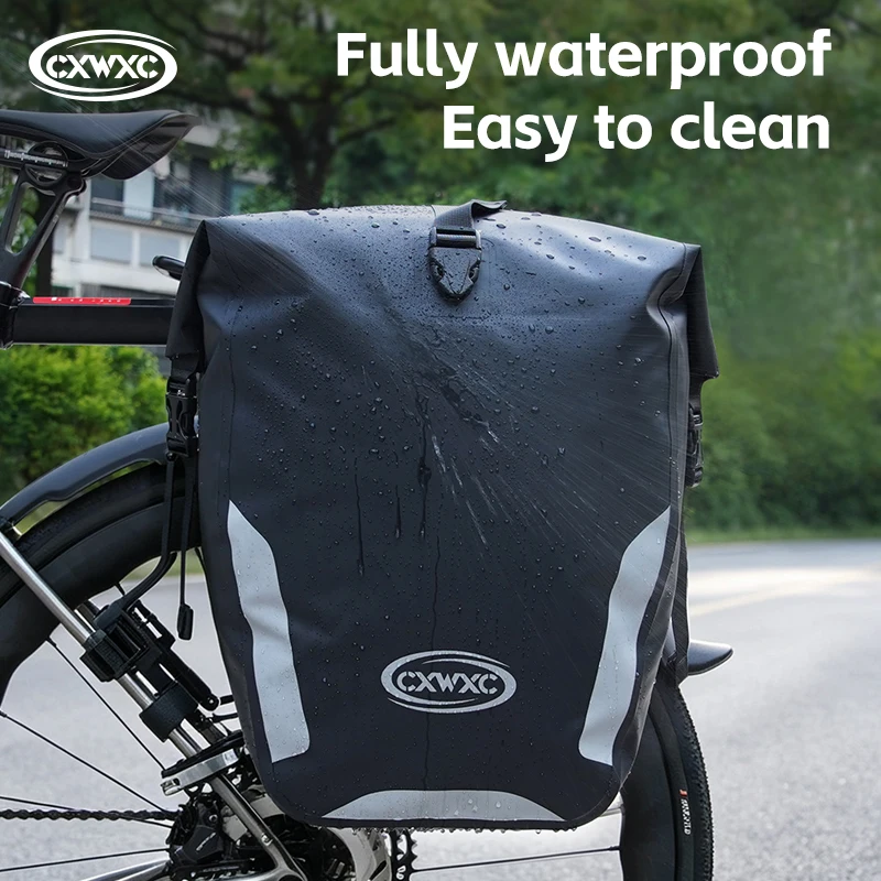 CXWXC 26L Bike Pannier Bag Release Bicycle Tail Storage Bag Large Capacity Trunk Pannier Long Travel Double Side Cycling Bag