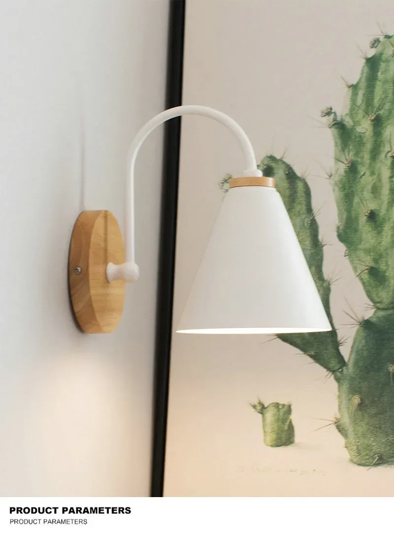 JOYINLED Modern Minimalist LED Wall Light Black White Interior Decor E26/E27 Lamps Nordic Indoor Wall Lamp for Bedroom Bedside ﻿