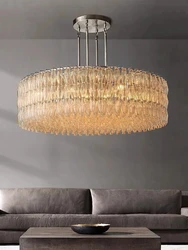Retro Pendant Lights Luxury Copper Color Classical Large Hanging Ceiing Lamps Home Decorations Fixture Lighting For Living Room