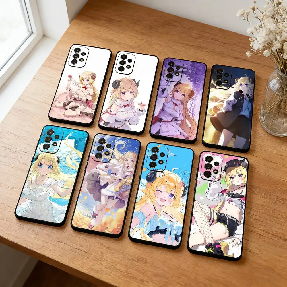 

W-Watame Phone Case For Samsung S25,S24,S23,S22,S21,S20,Plus,lite Soft Black Shell