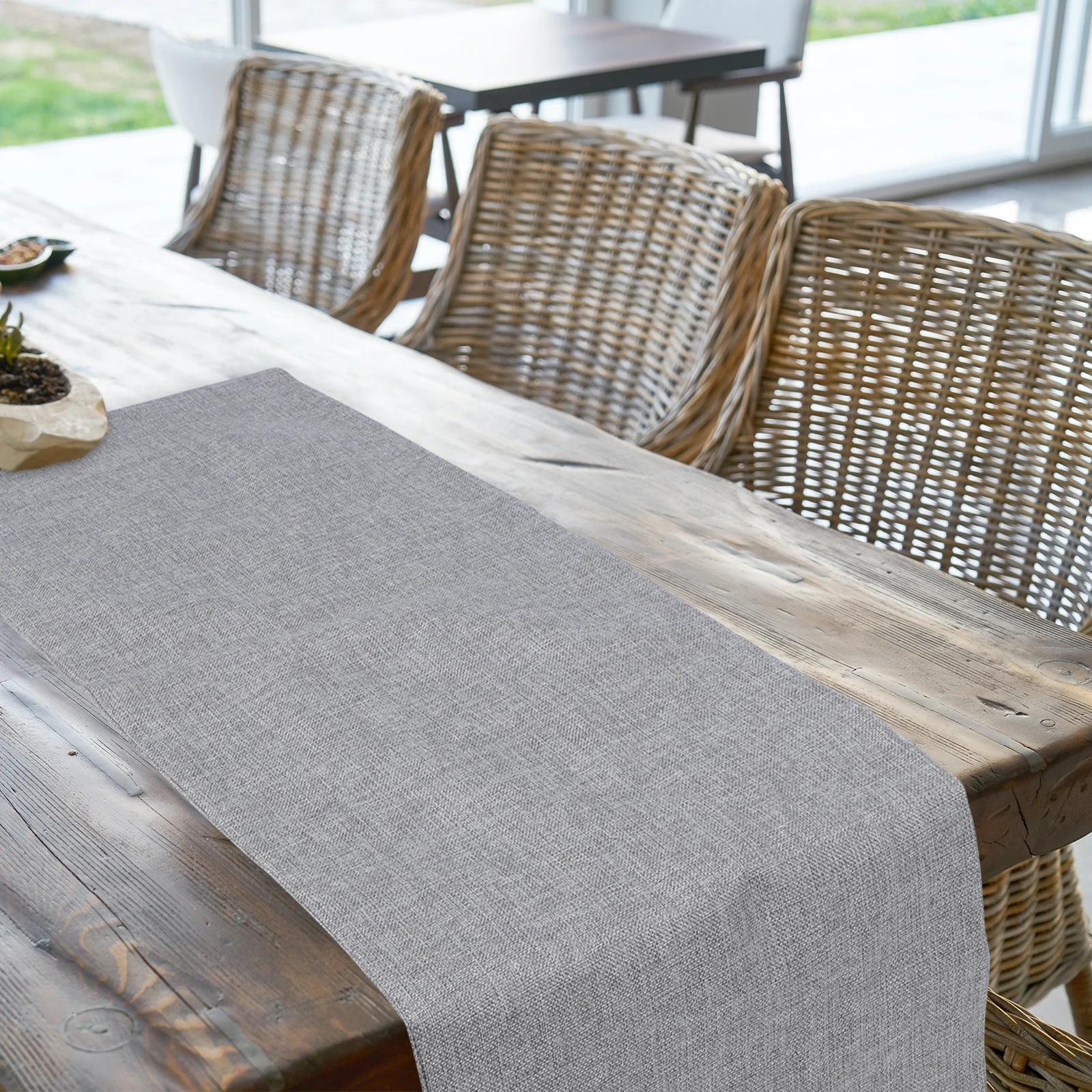 

Linen Table Runner Nordic Style Gray For Home Wedding Farmhouse Burlap Dining Table Decor Cloth Bed Window Decoration