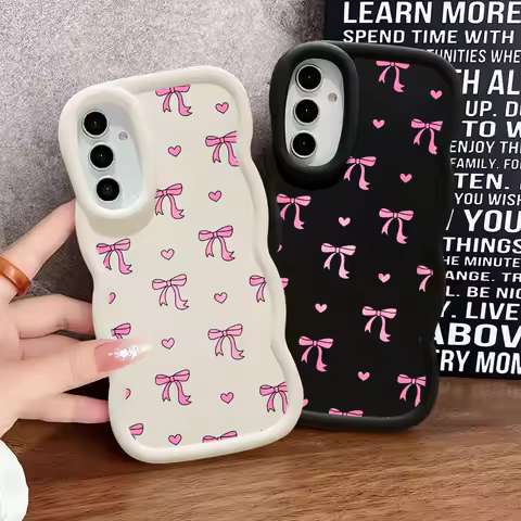 Pink Bow Tie Phone case for Samsung Galaxy A21 A22 A32 A33 A51 A52 A53 A34 A35 A23 A24 A25 A54 A55 A73 4G 5G funda