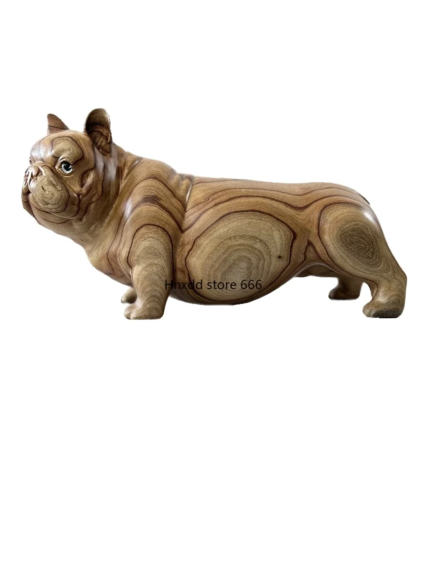 Wabi French Bulldog Tea House B & B ornaments dog stool floor wood carving low stool