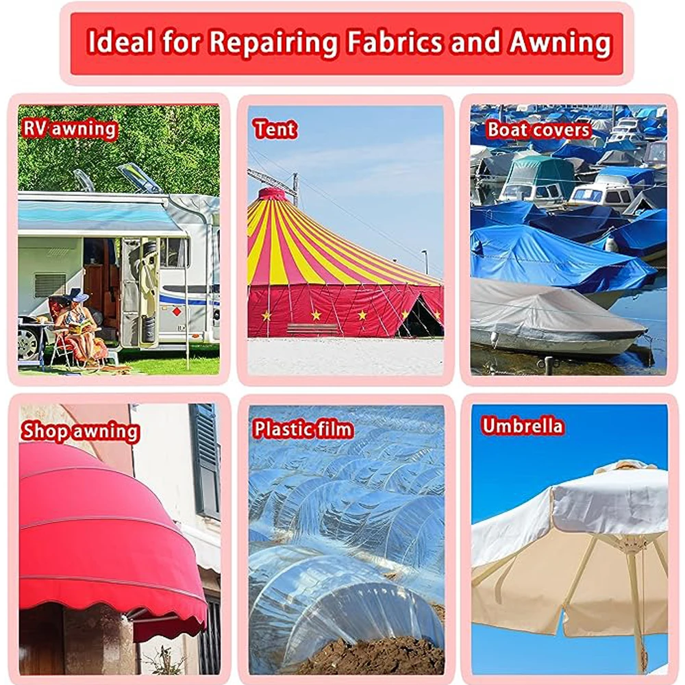 RV Awning Repair Tape Tent Repair Tape Waterproof Repair Tape for Boat Covers Canopy Boat Covers Repair Tape Sail Tape