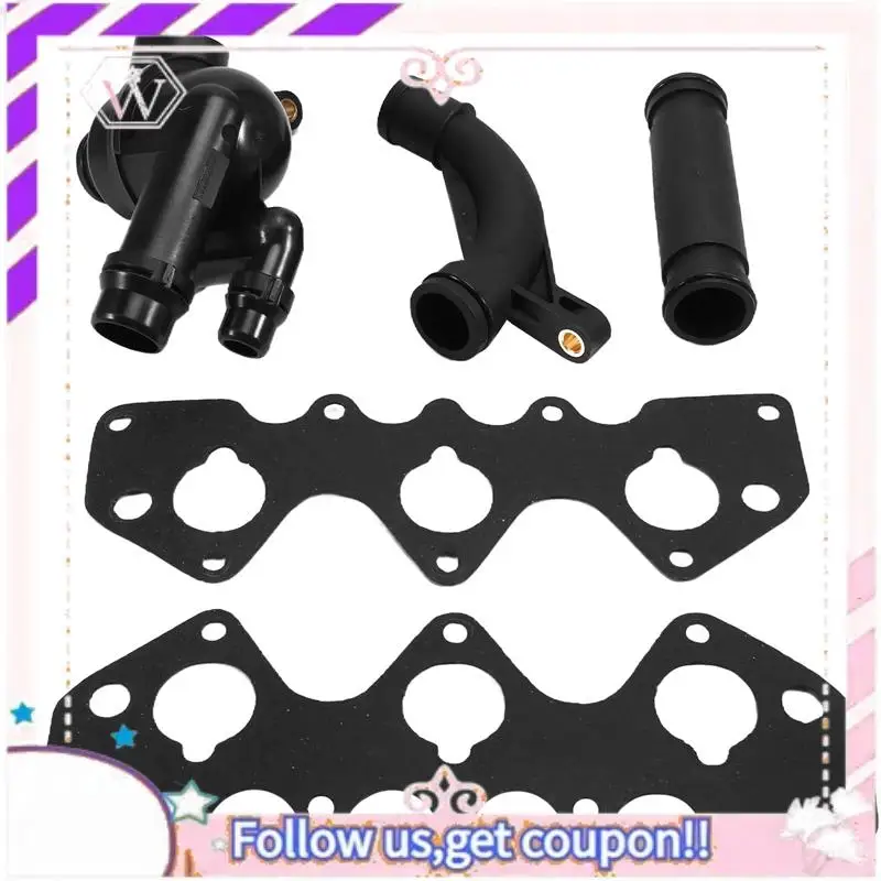 Kit de codo y tubo de termostato de refrigerante para coche, fácil de usar, para Land Rover Freelander 2002-2005 PEP101970L PEP103580 PEM000030 LKJ1009
