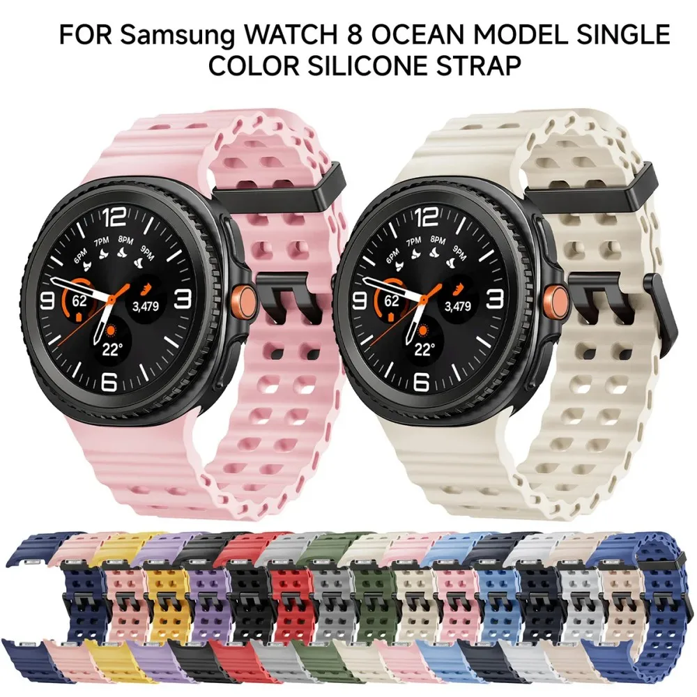 Correa de silicona suave para Samsung Galaxy Watch 8, pulsera clásica de 46mm, correa para reloj 8, 40mm, 44mm, accesorios de pulsera