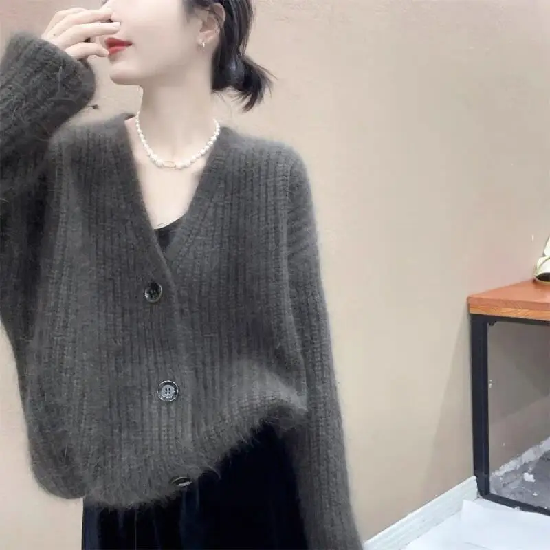 Heiße Prinzessin V-ausschnitt Strickjacke Mädchen Mode Lange Ärmel Gestrickte Hemd Pullover Lose Frühling Herbst Kleidung Außerhalb Unterhemd Neue