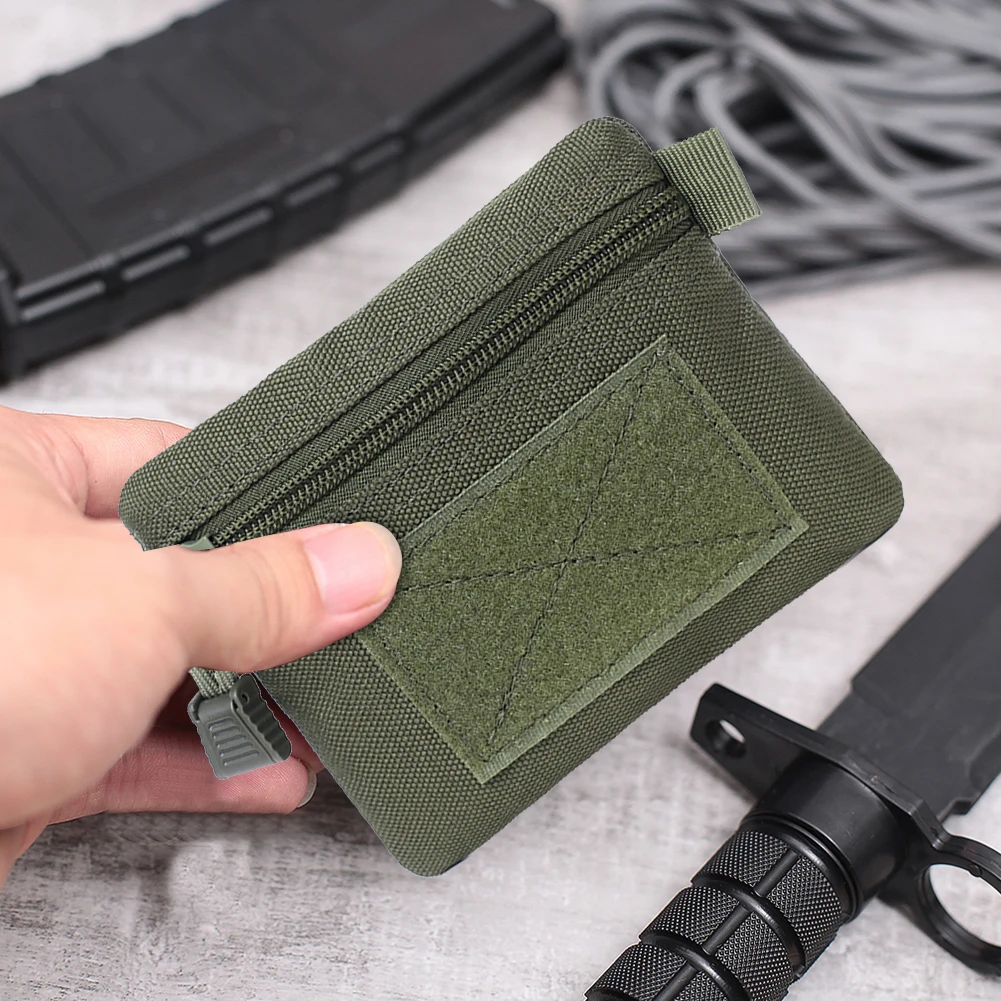 Portamonete Portamonete da campeggio esterno resistente all'usura Portafoglio Molle EDC Marsupio da viaggio portatile impermeabile con cerniera