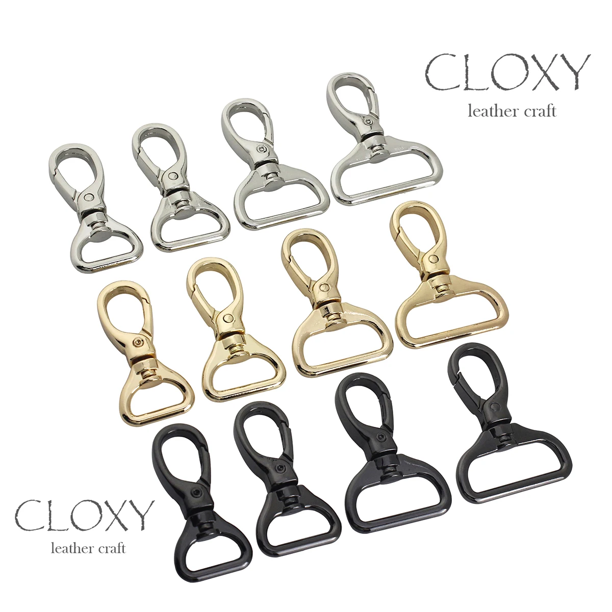 1pcs Metal 4 Sizes Snap Hook Trigger Lobster Clasps Clips Flat Bottom Spring Gate Leather Craft Pet Leash Bag Strap Belt Webbing