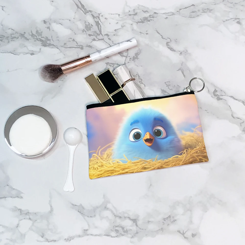 Funny chick pattern coin wallet personalized canvas small item storage bag ladies girl earphone coin key money storage bag