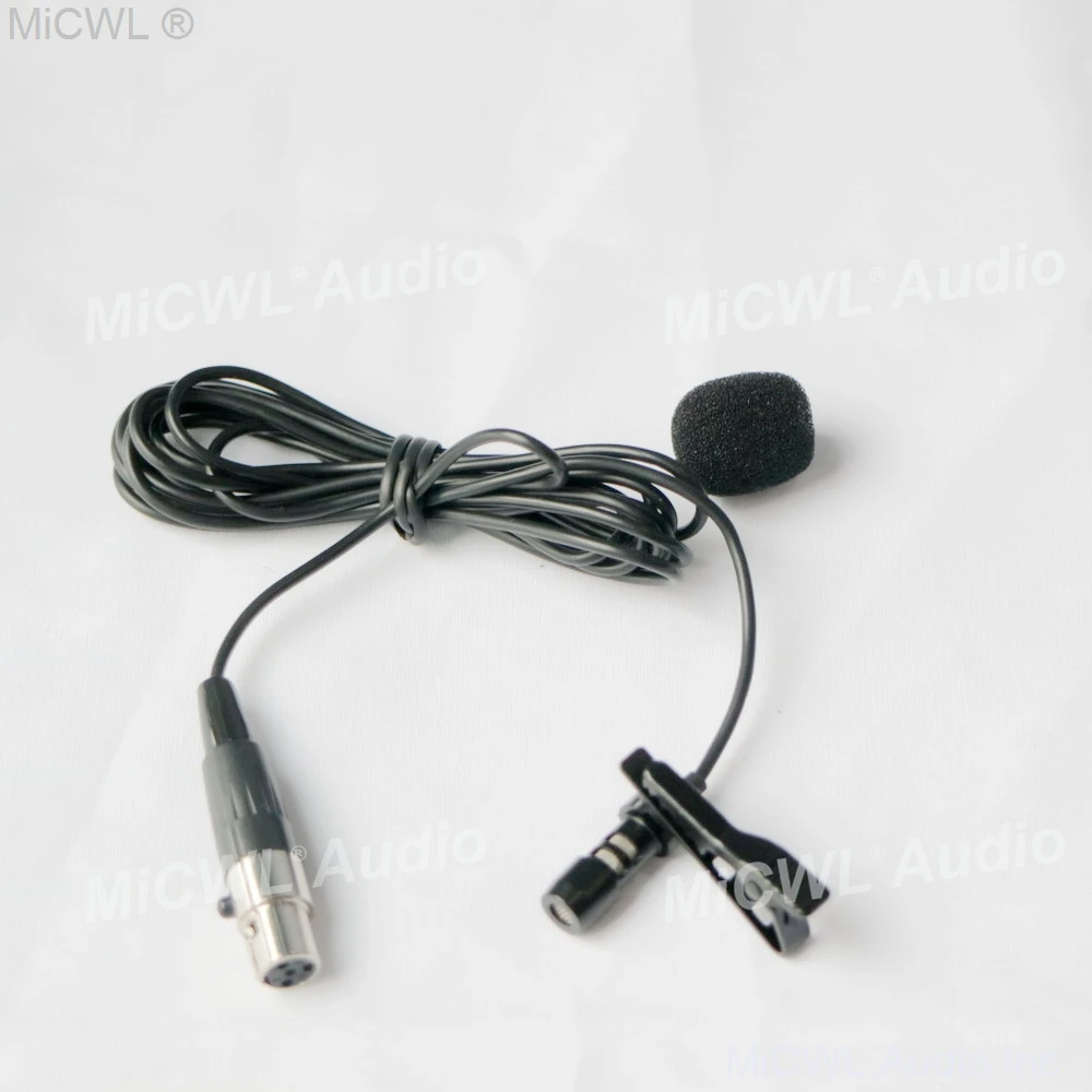 Micrófono condensador de solapa Lavalier para Shure Wireless BodyPack TA4F, Mini bolsa protectora de enchufe, buena calidad de sonido