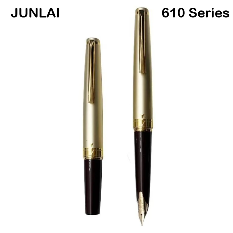 WingSung /Junlai 610 Pocket Red/Black Fountain Pen Nail EF/F/M 12K Gold Pen PK Jinhao 59 Majohn B32 Stationery School Supplies