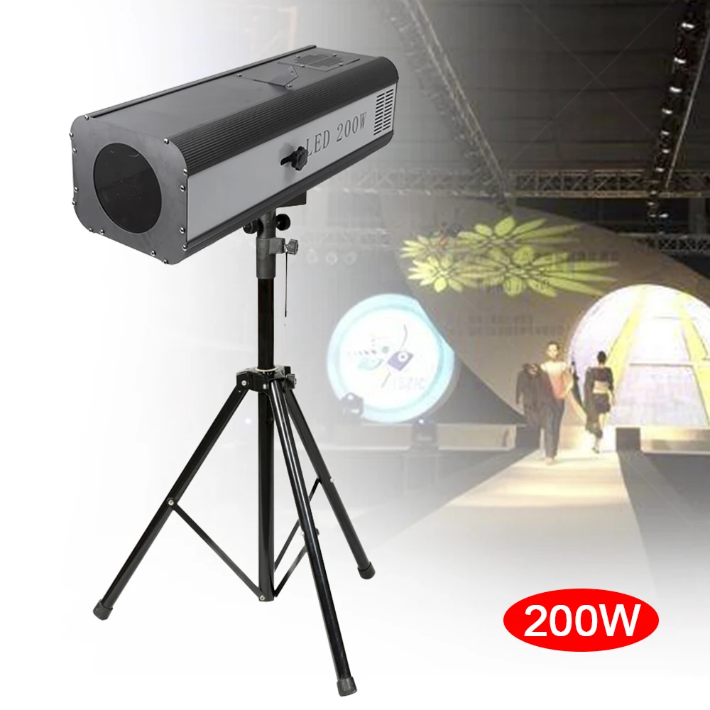 LED Follow Spot Light Stage Show Lighting Effects Spotlamp w/ Tripod Stand 200W