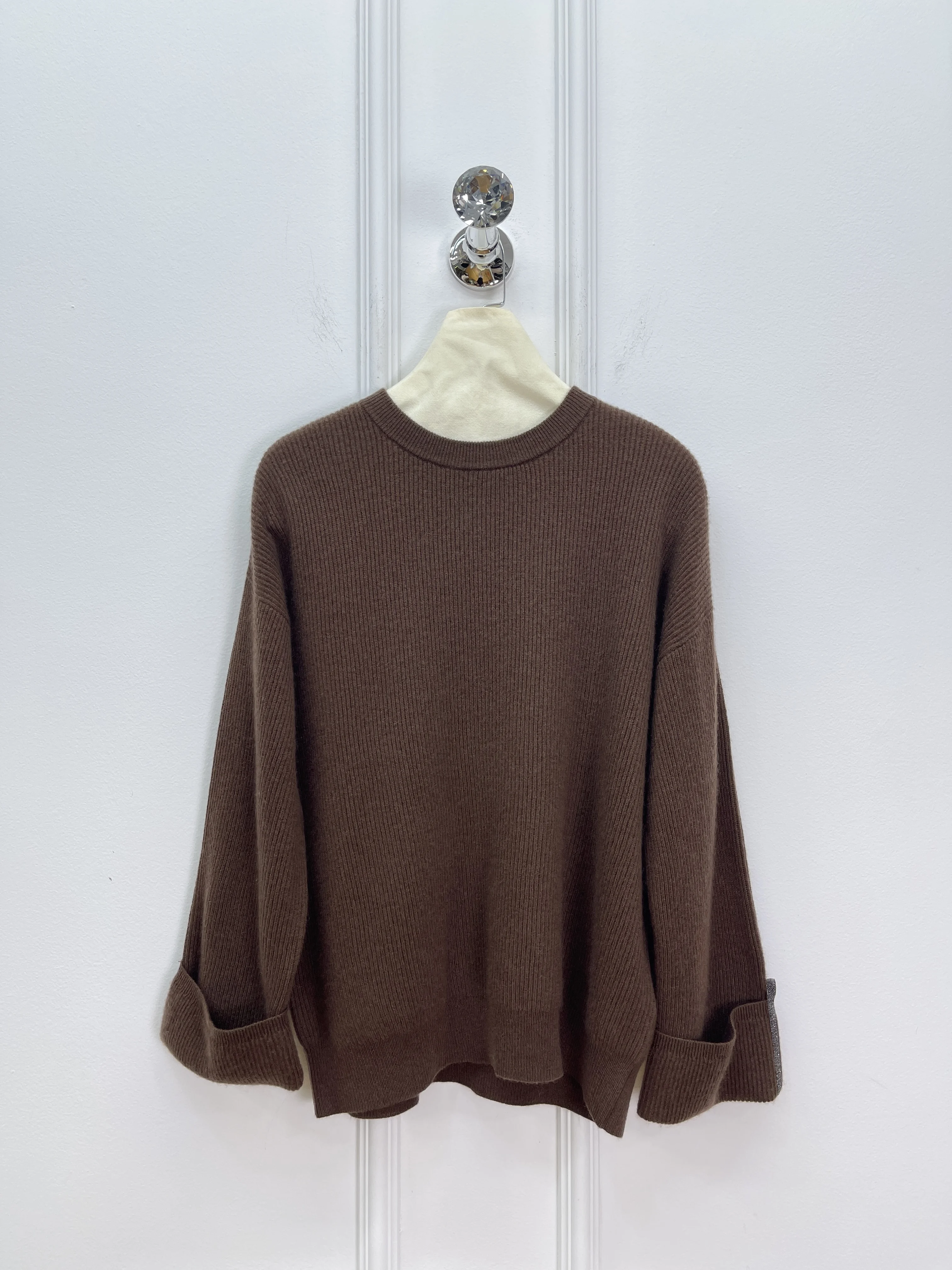 

Women'S New Cashmere Round Neck Long-Sleeved Sweater Fashionable And Versatile Casual Cuffs Sequin Design