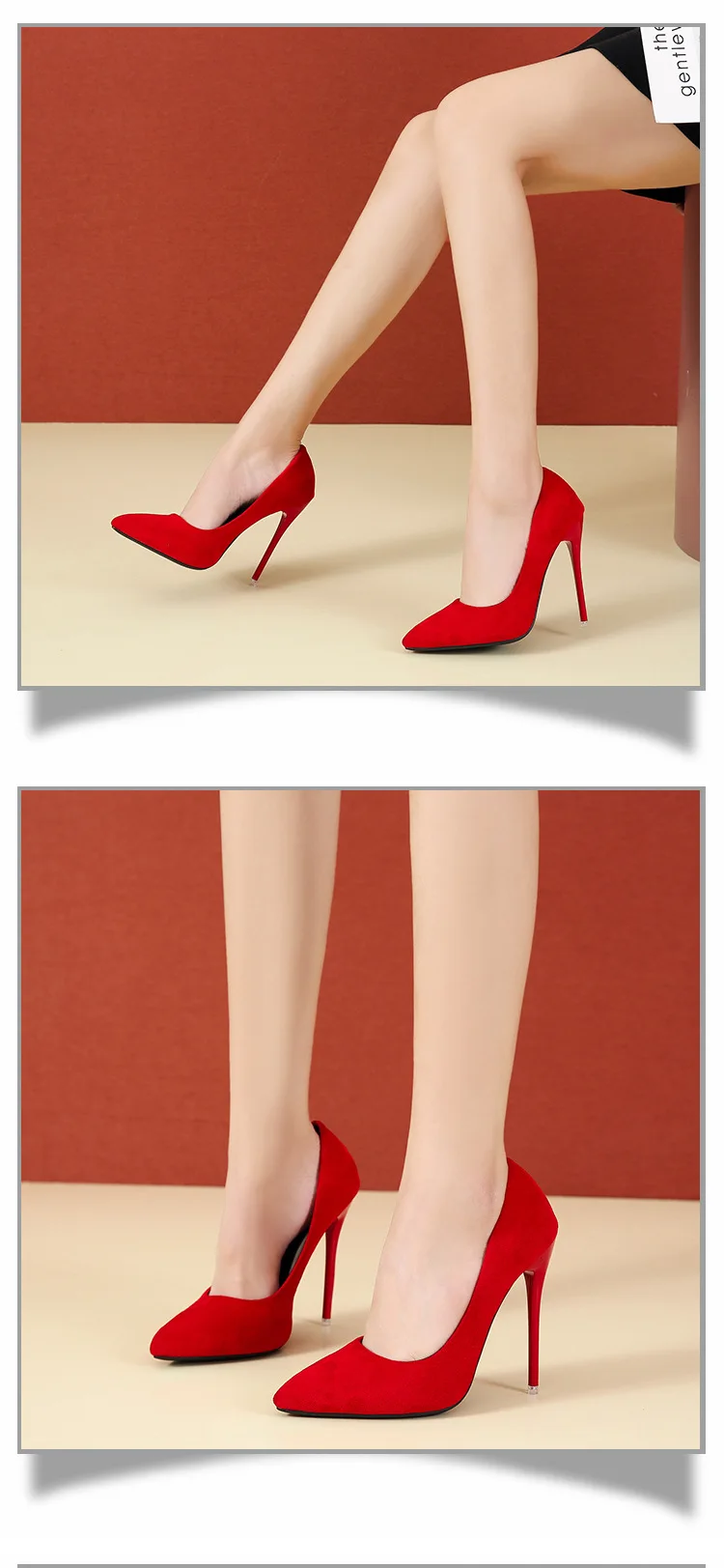 High Heel Slim Heel Spitze Einzelschuhe Damen Professionelle Arbeitsschuhe Wildleder High Heel Schuhe Damen Bürokleid Stilettos – Detail 10