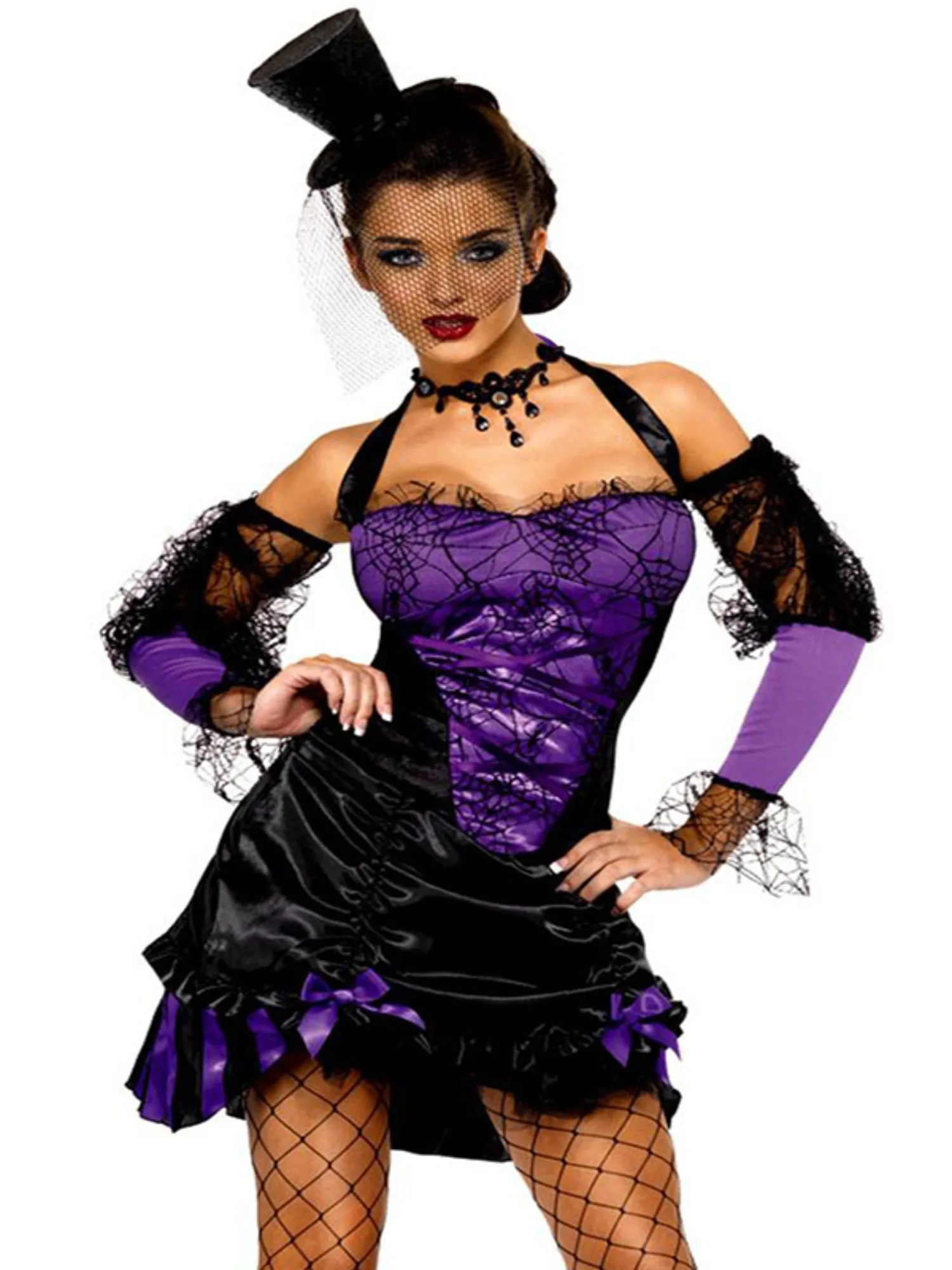 

Halloween Costume Gothic Dancer Burlesque Spiders