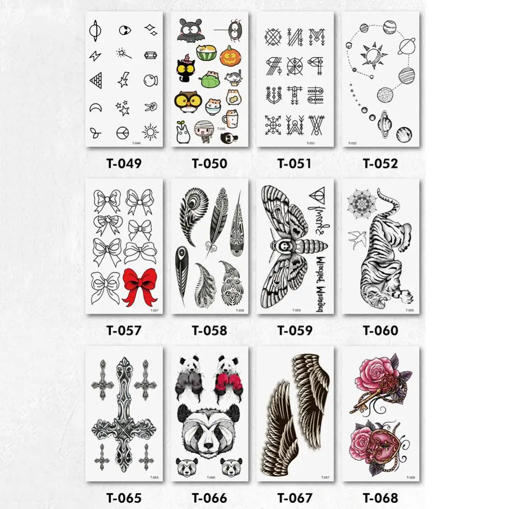 Waterproof 1 Sheet Art Body Art Temporary Tattoo Sticker Flower Animal Bowknot Body Art