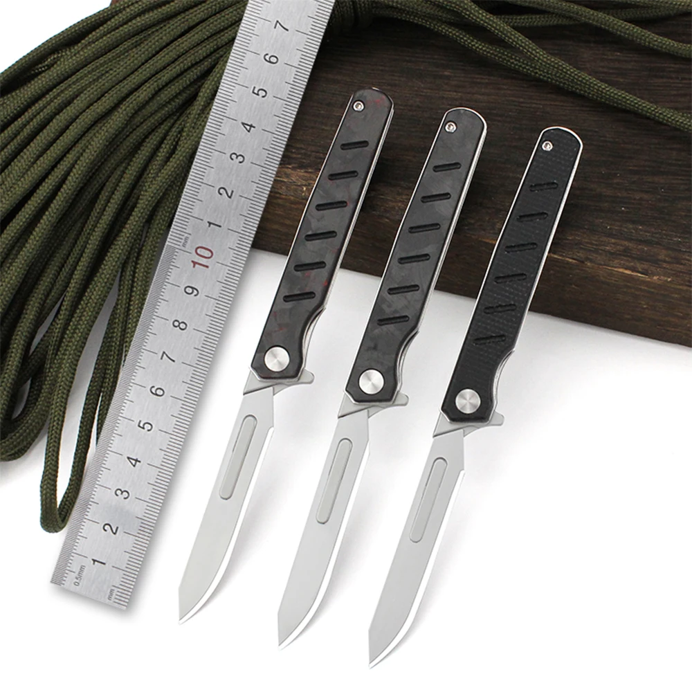 Carbon Fiber Scalpel Portable Pocket Folding Knife Outdoor Survival Camping Self defense Unpacking Surgical Multi Small Knife