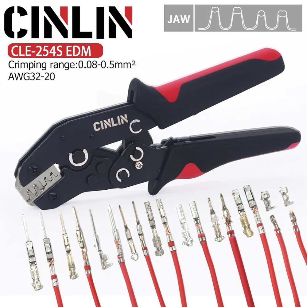 CLB-254S EDM Open Barrel Terminals Crimping Tools AWG32-22 0.08-0.33mm Car Wire Pliers Work With Pitch 1.0 1.25 1.5 2.0 JST