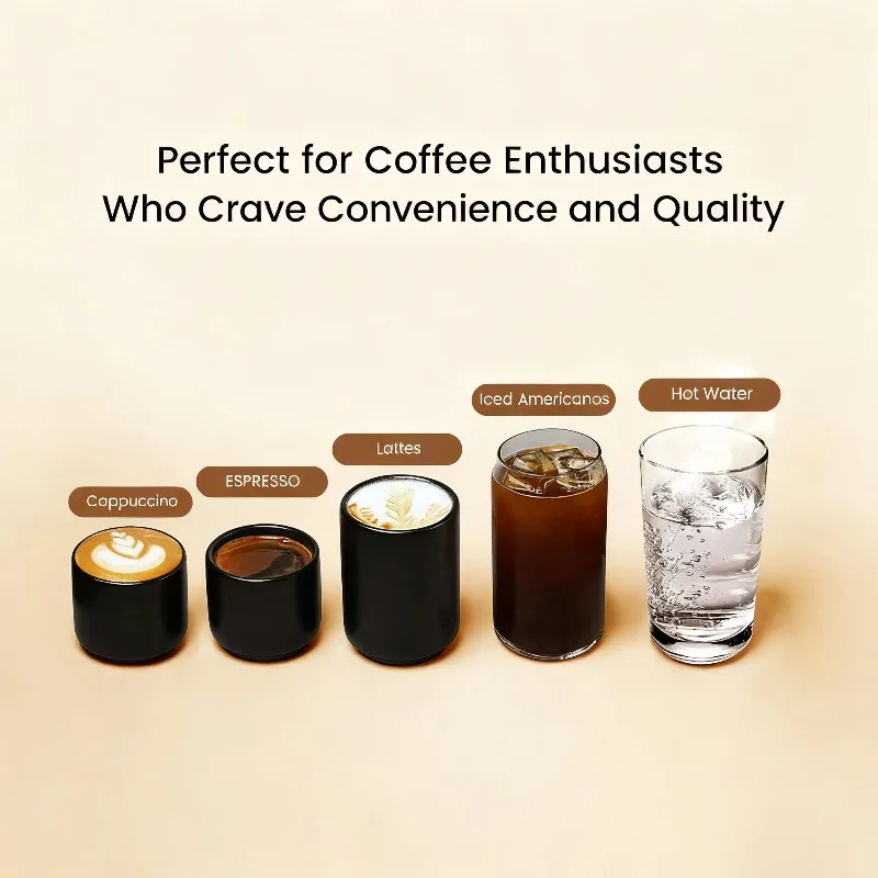 Machine à café professionnelle avec 30 tailles de broyage, broyeur de bavures coniques, fonction d'eau chaude, accessoires complets pour le bureau et la maison