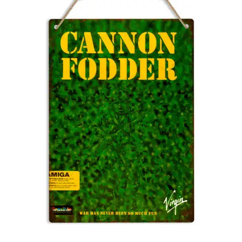 Cannon Fodder Vintage Metal Sign Amiga Game Box Art Wall Plaque Retro Gamer Gift-Aluminum