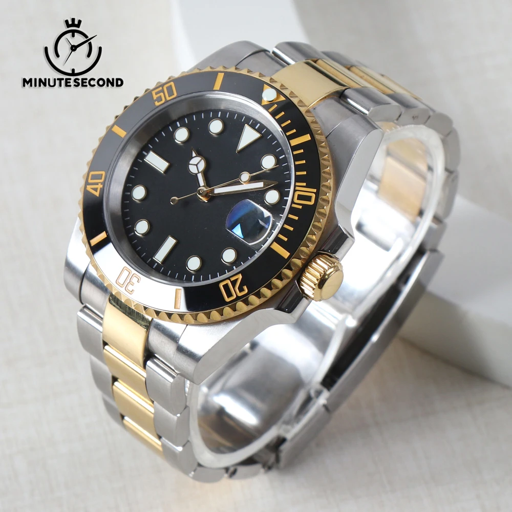 

MINUTESECOND NH35 MOD Watch Sapphire Crystal 40mm Men Automatic Movement Ceramic Bezel Stainless Steel Waterproof NH35A Watch