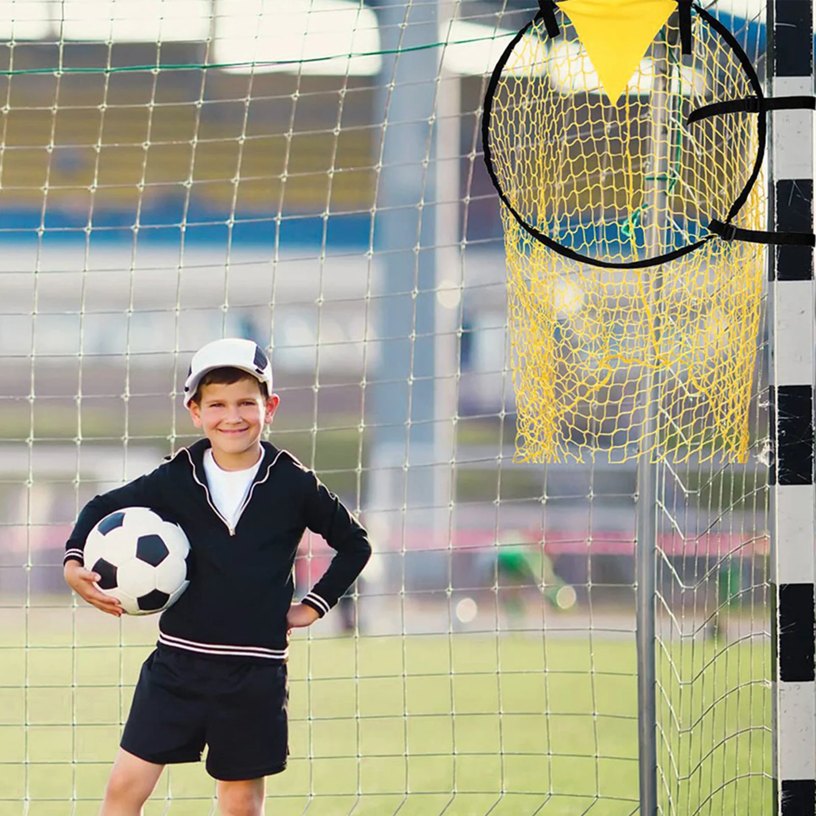 

Foldable Football Net Training Equipment Portable Kit Plastic Soccer for Backyard