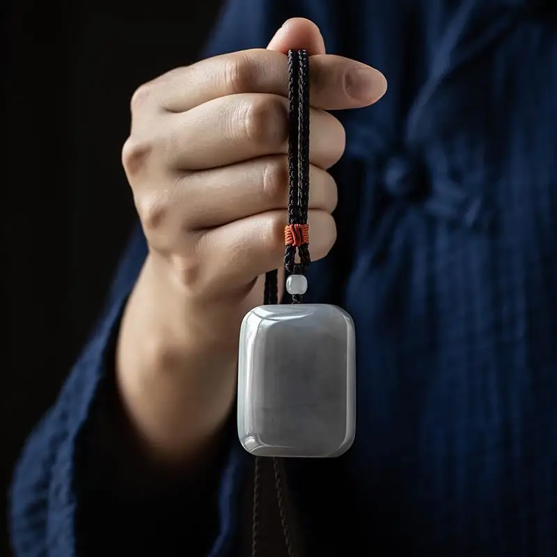 

Natural Hetian Jade Smoke Purple Jade Peace Brand Unisex High Grade Fashion Pendant Necklace Ornament Holiday Gift