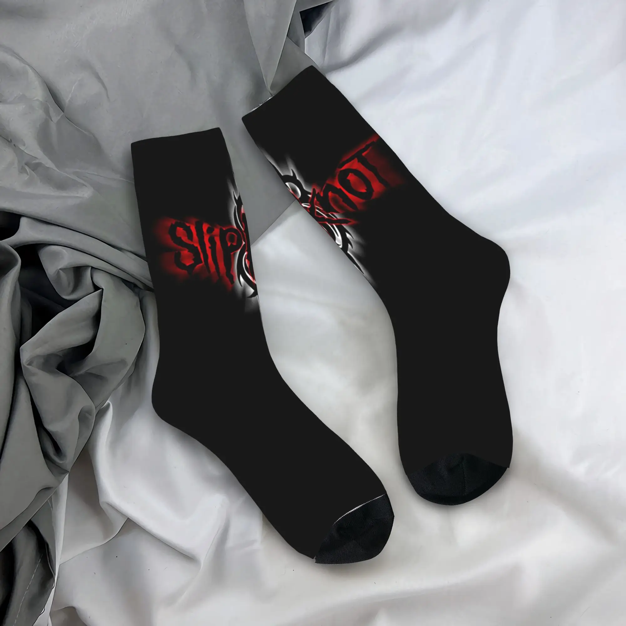 

Custom Heavy Metal Slipknots Men's Crew Socks Unisex Fun 3D Printing Rock Music Dress Socks