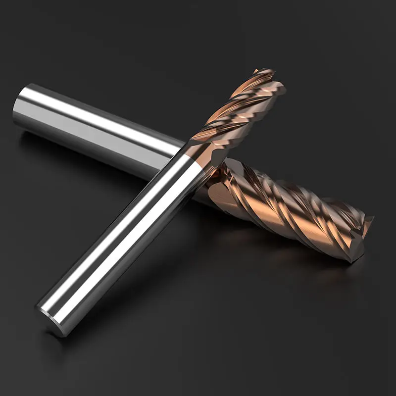 

HRC55 4 Flutes Tungsten Carbide End Mill Milling Cutter CNC Tool Alloy Coating Flat Endmill 1-8 For Metal Steel Processing