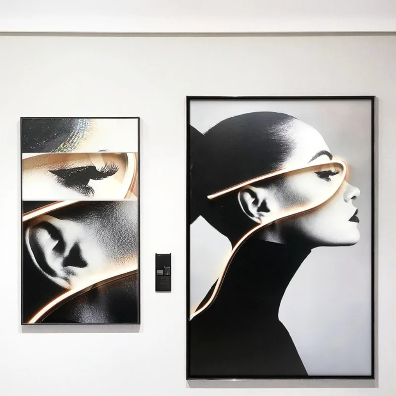 Deluxe Living Room 3D Light Emitting Diode Wall Light Home Decoration Hanging Painting Art Deco Style Featured Pattern