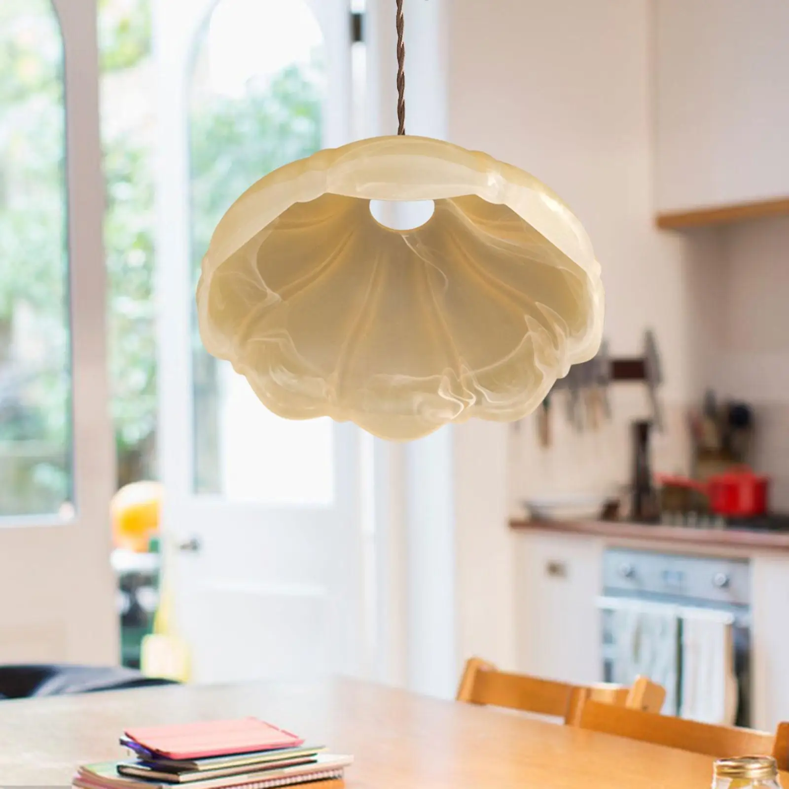 Glass Lampshade, Flower Lamp Shade Pendant Light Lamp Shade Decorative Lamp Cover for Restaurant