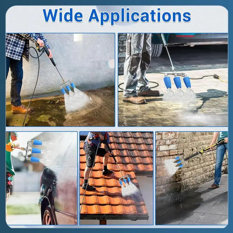 

AB02 Мойка высокого давления с тройным турбонасадкой, 360° ° Вращающаяся турбонасадка с быстроразъемным разъемом 1/4 дюйма, отверстием 2,0, 4000 фунтов на квадратный дюйм