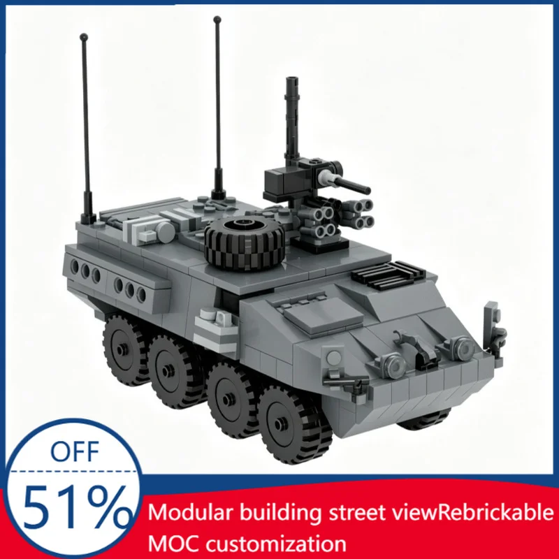 

392PCS MOC 1:35 Scale M1126 Stryker Armored Personnel Carrier Military Vehicle Building Blocks Educational Toy Set Festival Gift
