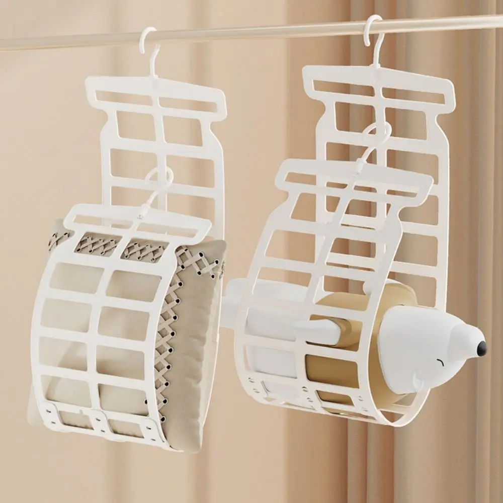 Large Capacity Hanging Pillow Drying Rack Windproof Adjustable Toys Doll Hanger ABS Plush Doll Drying