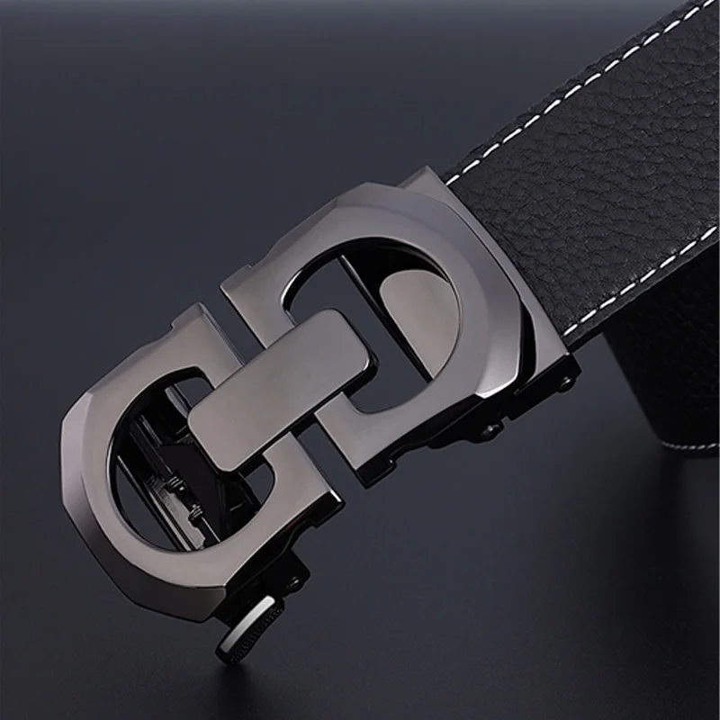 Business and leisure letter automatic buckle cowhide belt, multifunctional and fashionable new men's leather belt
