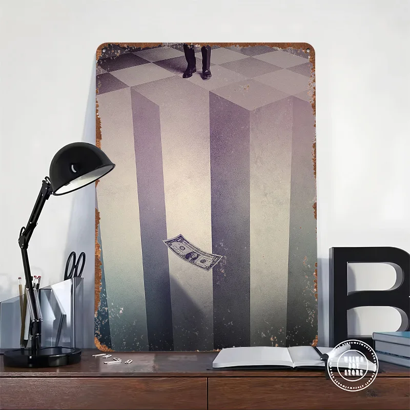 One Step Tin Poster Customized Wall Art Retro Vintage Metal Signs for Fans Room Office Decoration Gaming Home Decor Items House