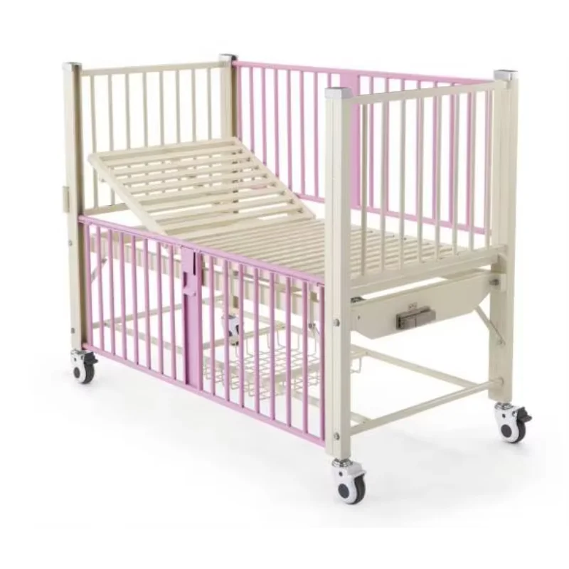 Hospital Crib Metal Babies Clinic Medical Bed Kids Children Pediatric Bed with Casters