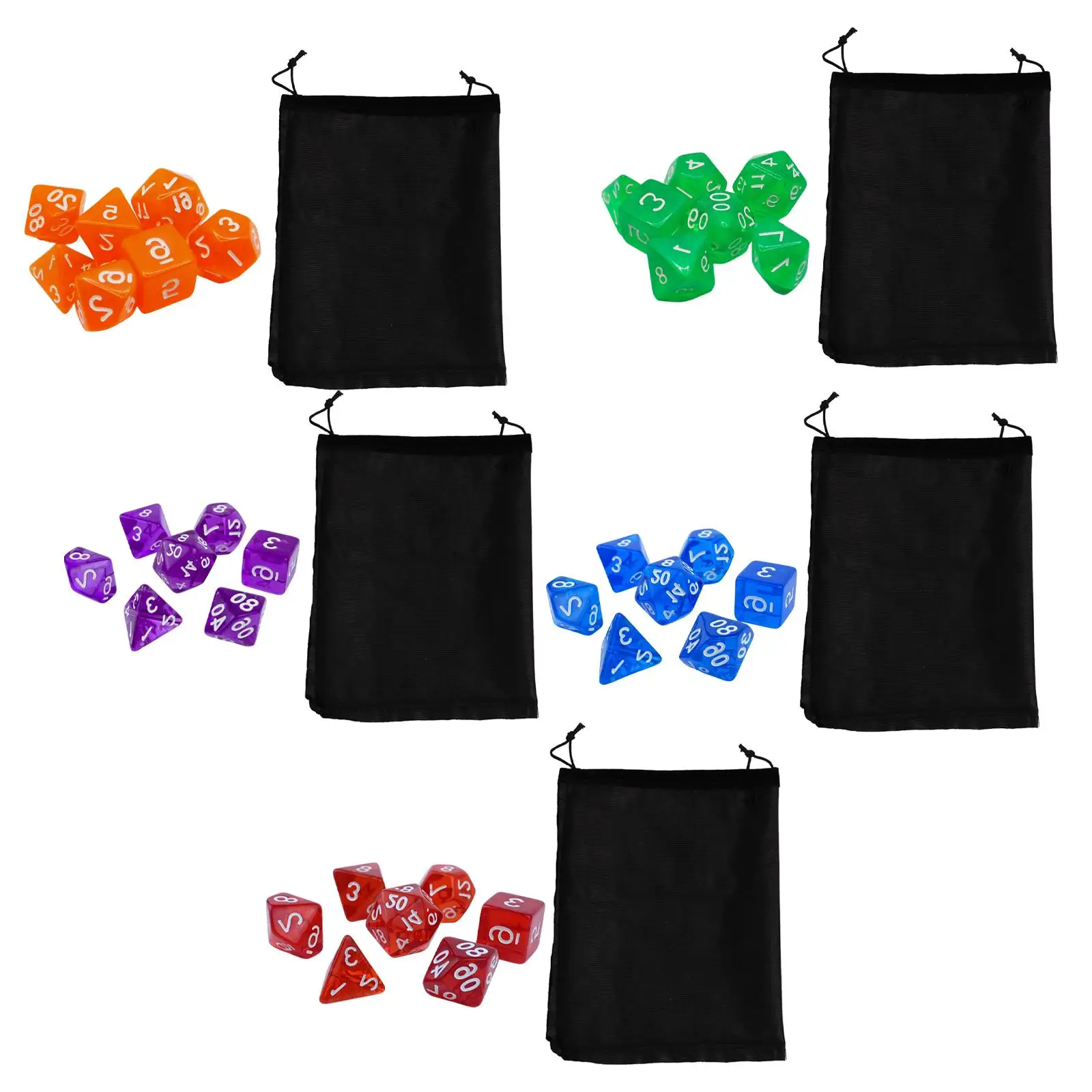 

7 Pieces Polyhedral Dices Set Multipurpose Rolling Dices for Activities KTV