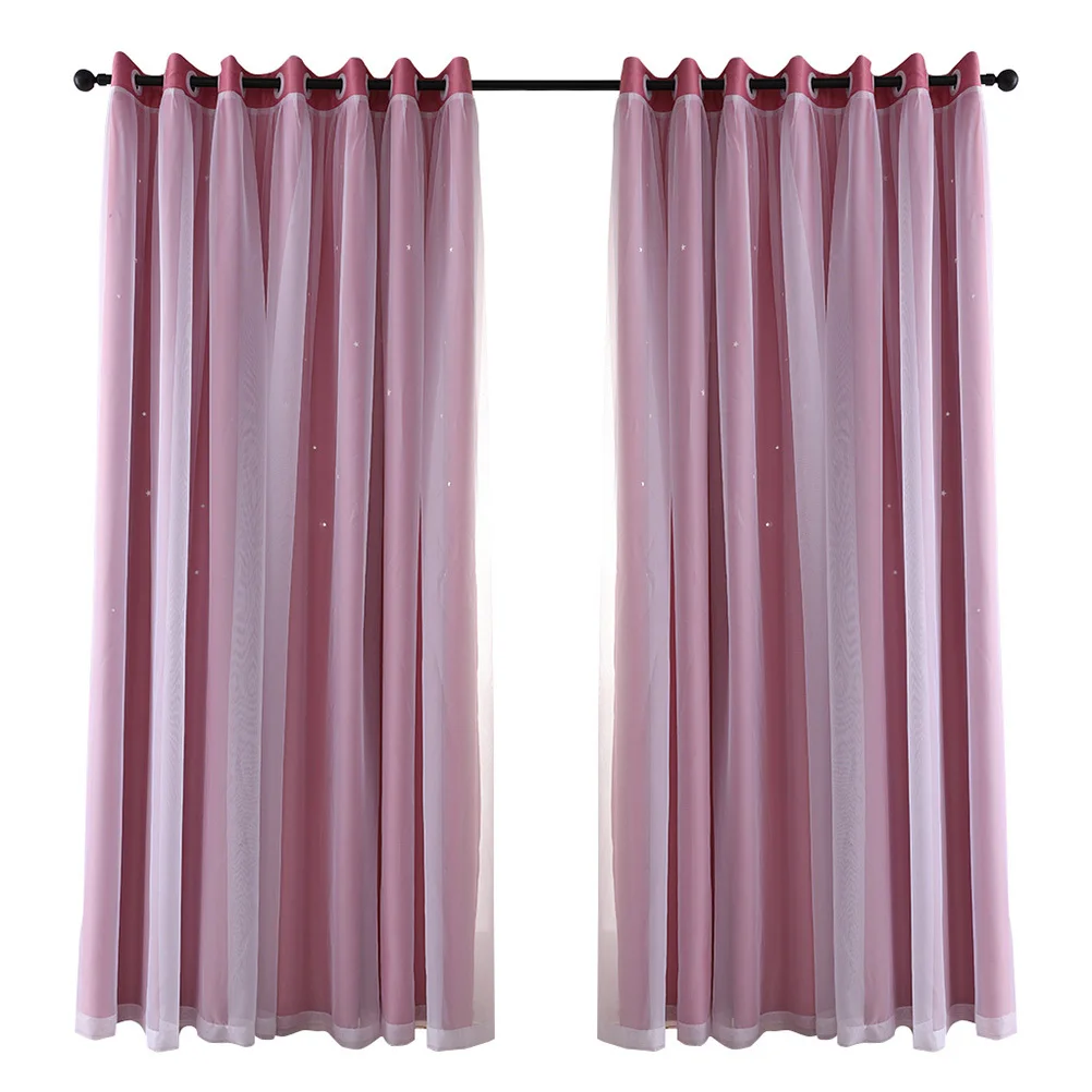 1 Uds. Material de cortina opaca profesional para sala de estar dormitorio ventanas rosa 200x100cm decoración elegante del hogar