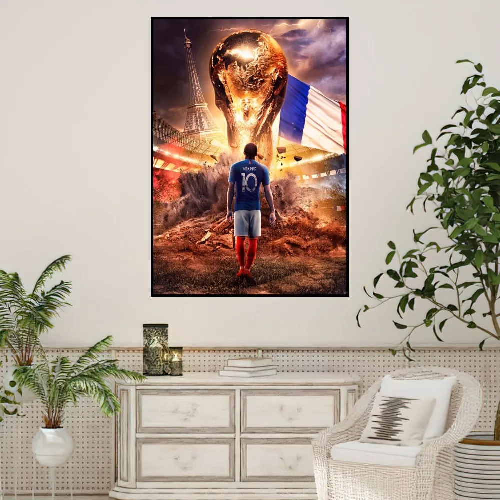 Football Cool-M-Mbappe Superstar Poster Prints Wall Sticker Painting Bedroom Living Room Decoration Office Home Self Adhesive