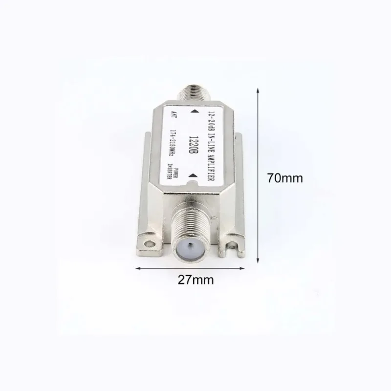 12-20db Satellite Amplifier 174-2150MHZ Signal Booster for Antenna Cable Run Channel Strength