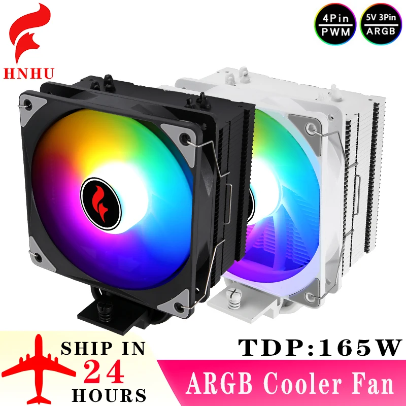

HNHU CPU Cooler Black Knight ARGB Fan 120mm 4 Heat Pipe Install LGA2011 x79 x99 115x 1200 1700 18xx AM4 AM5 Video Editing cooler